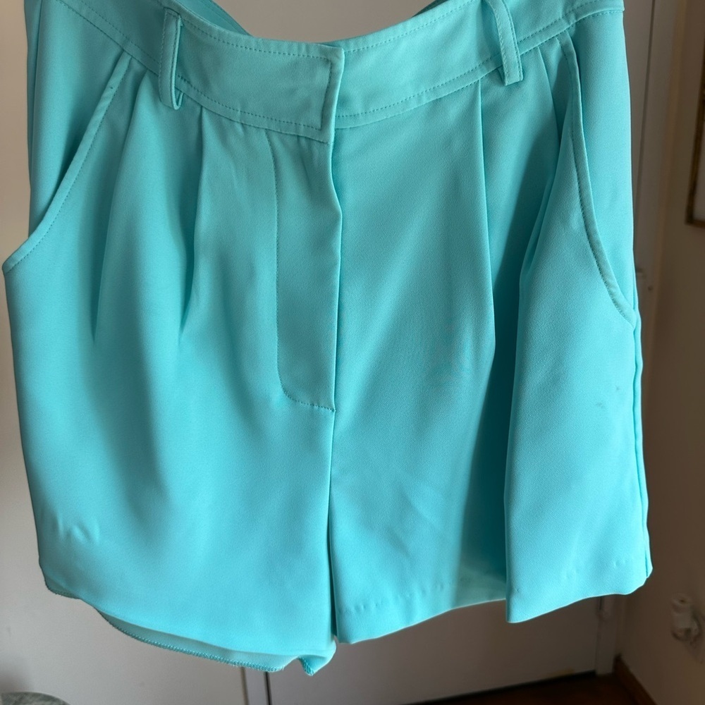 Amanda Uprichard High Waist Turquoise Shorts “as is” - Picture 5 of 8